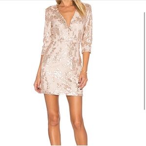For Love and Lemons Sequence Mini Dress Blush Pink size S